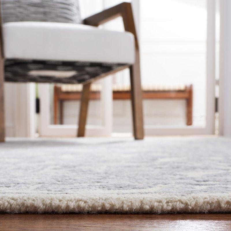 Gray Hand-Tufted Wool Rectangular Area Rug