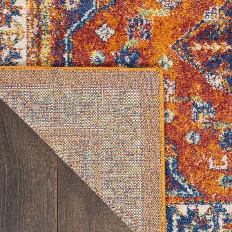 Bohemian Spirit Orange Diamond Synthetic 5'3" x 7'3" Area Rug