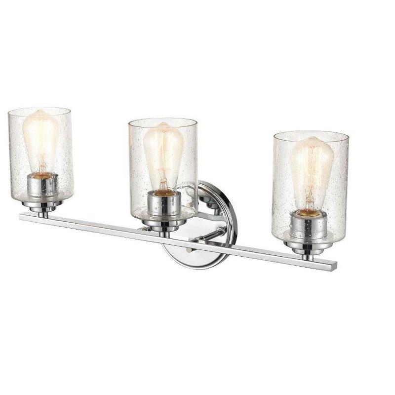 Chrome Cylinder 3-Light Vanity Fixture