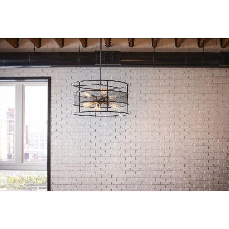 Black Cage 22" Modern Industrial Ceiling Pendant