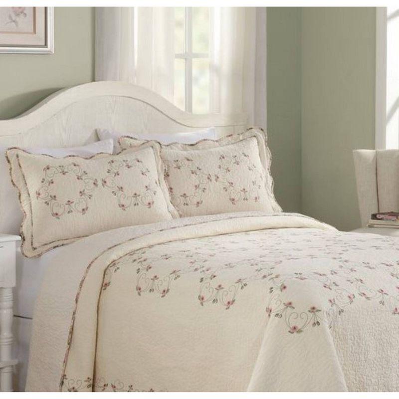 Royal Felisa King Cotton Bedspread in Pink with Reversible Design