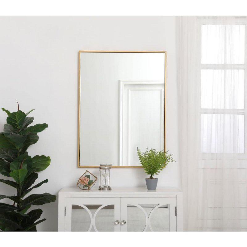 Elegant Lighting Metal frame rectangle mirror 27 inch in Brass