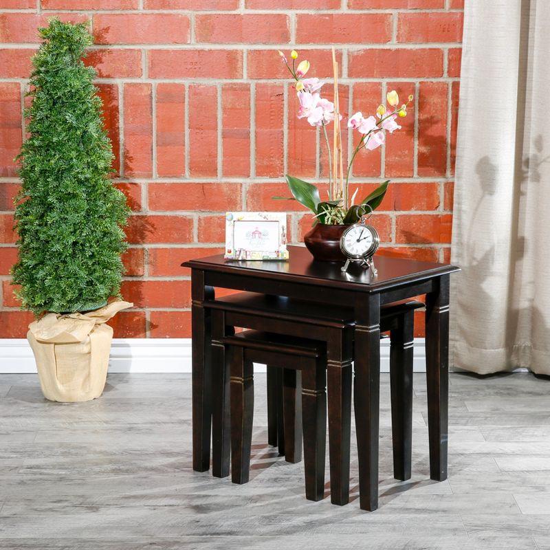 Espresso Rubberwood 3-Piece Nesting Table Set