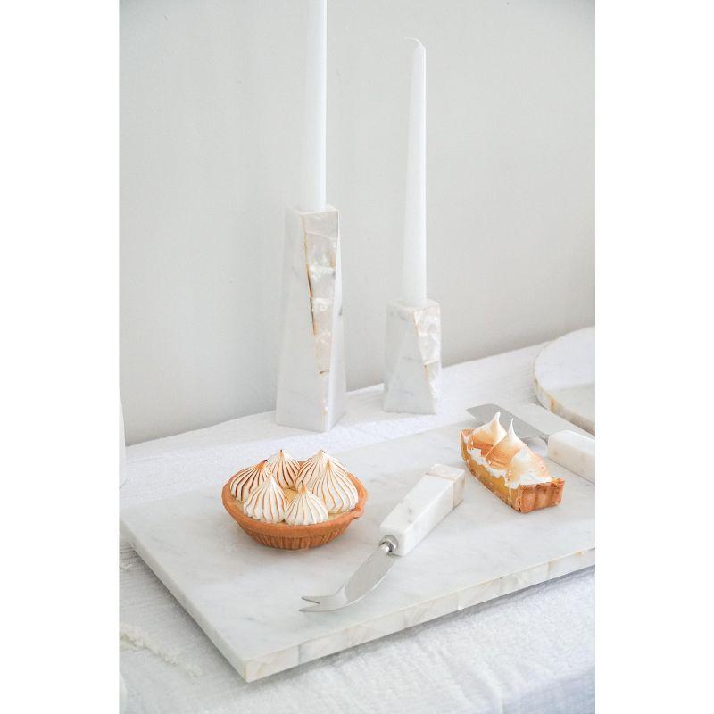 Mother Of Pearl Marble Marble Tabletop Candlestick