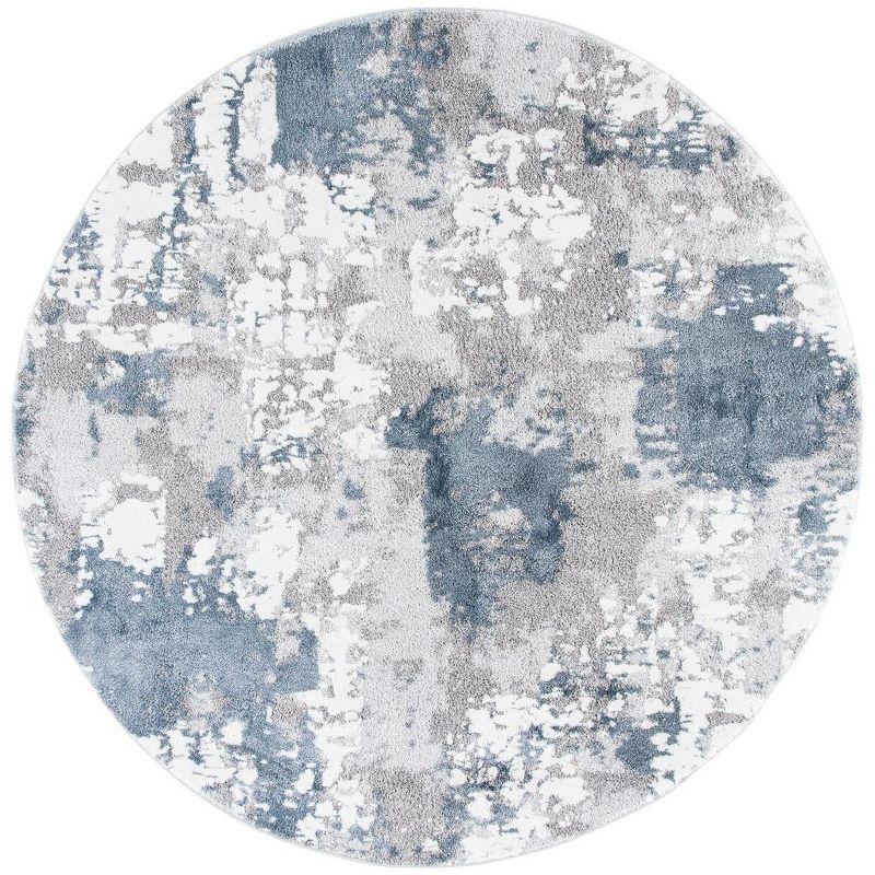 Century 300 CTY339 Power Loomed Indoor Area Rug - Grey/Blue - 4' Round - Safavieh