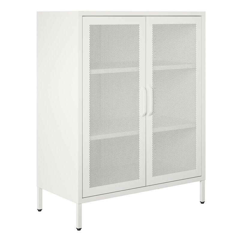 White Metal Lockable Cabinet with Adjustable Shelving