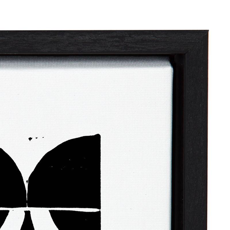 Sylvie Modern Black and White Abstract Canvas Print