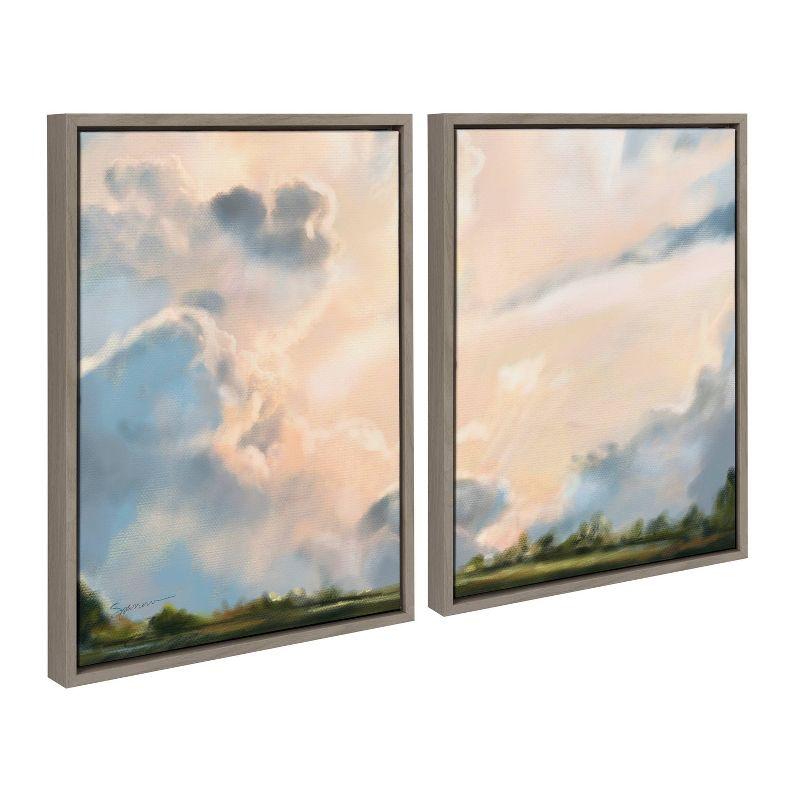 Sylvie Clouds Framed Canvas by Mary Sparrow - Kate & Laurel All Things Decor