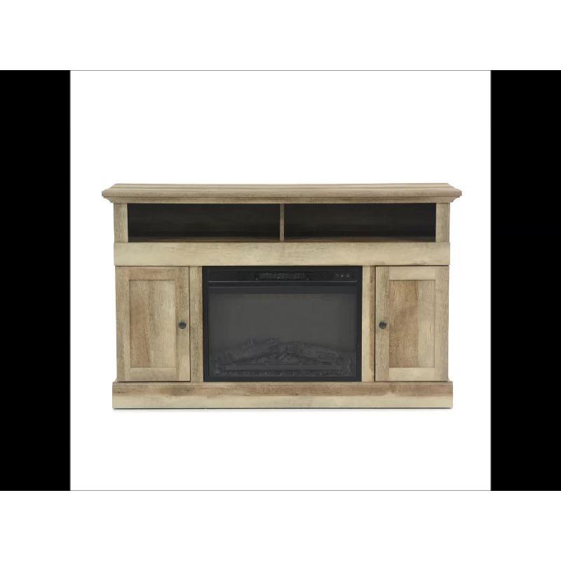 Cannery Bridge Fireplace TV Stand for TVs up to 60" Lintel Oak - Sauder: Entertainment Center with Storage