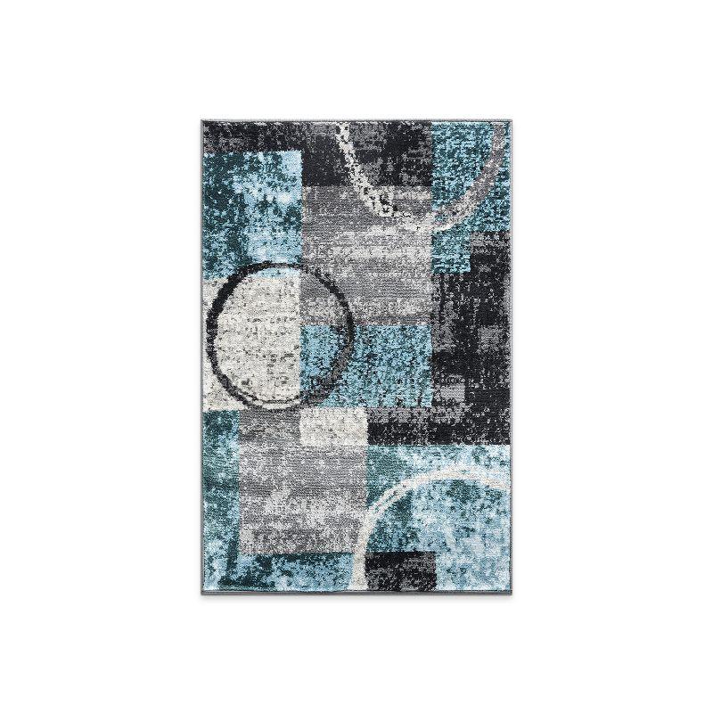 World Rug Gallery Abstract Circle Area Rug - GRAY 2'7"x4'