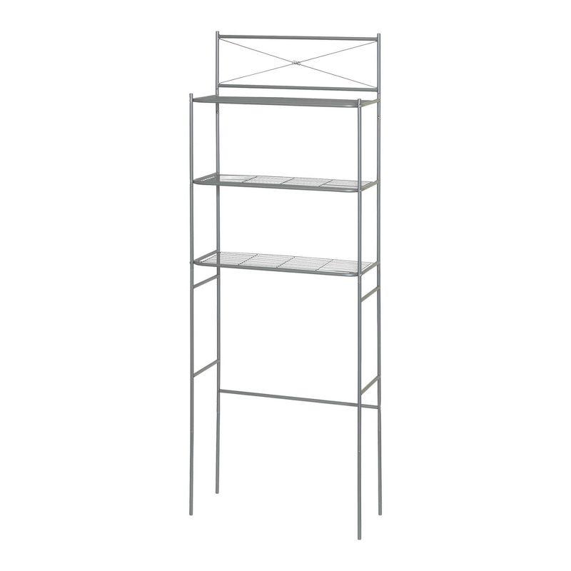 Spacesaver Over the Toilet Etagere Brushed Nickel - Zenna Home: 3-Shelf Metal Bathroom Organizer, Spot Clean