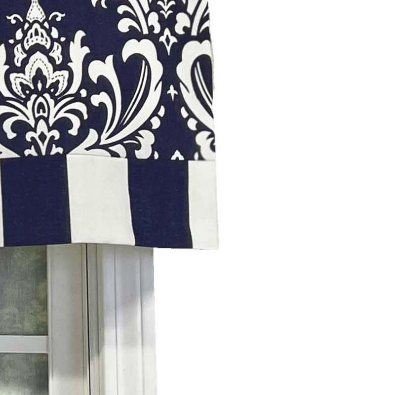 Ozbourne Style Banded 3" Rod Pocket Valance 50" x 16" Navy by RLF Home