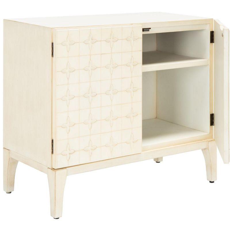 Sula 2 Door 1 Shelf Chest - Antique White - Safavieh