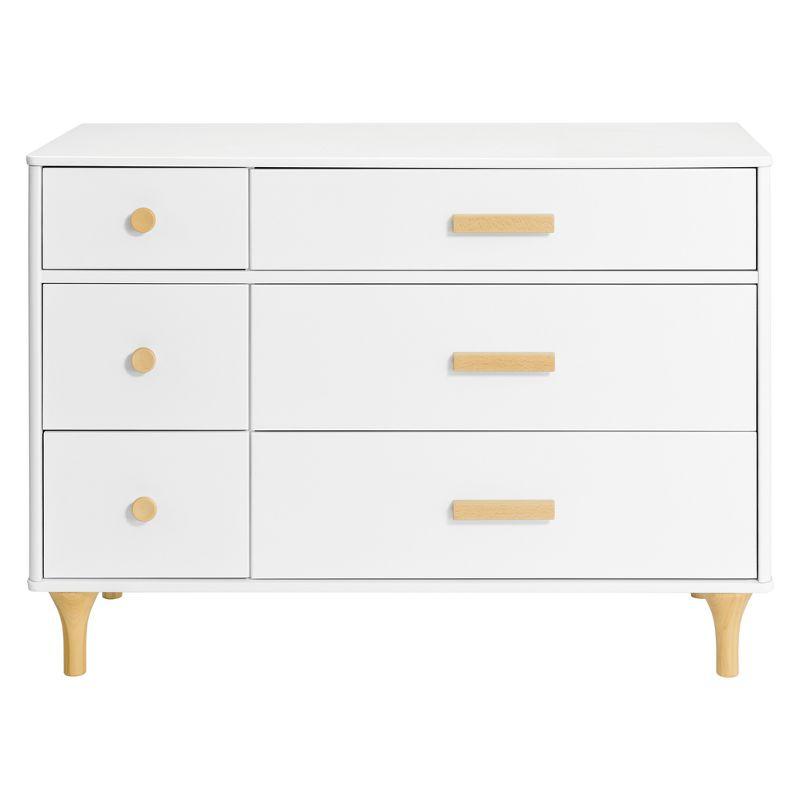 Lolly 6-Drawer Double Dresser in White and Natural