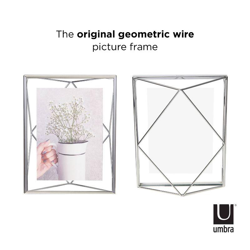 Umbra 5"x7" Prisma Picture Frame Chrome: Modern Geometric Design, Steel Material, Wall or Tabletop Display