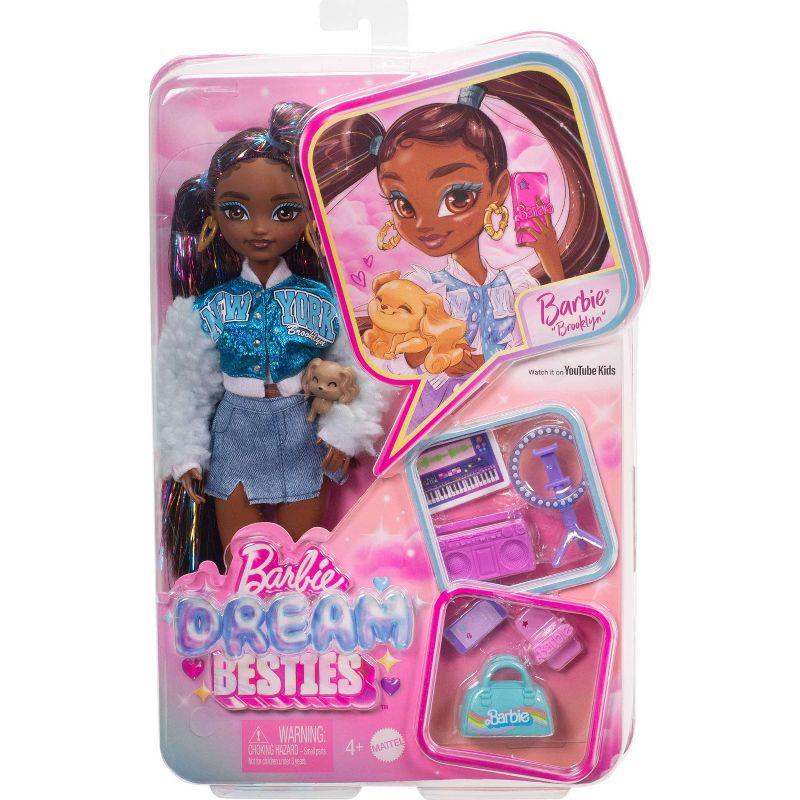 Barbie 12.7" Dream Besties Barbie Brooklyn Fashion Doll Brown Hair/Brown Eyes with Video & Music Themed Accessories