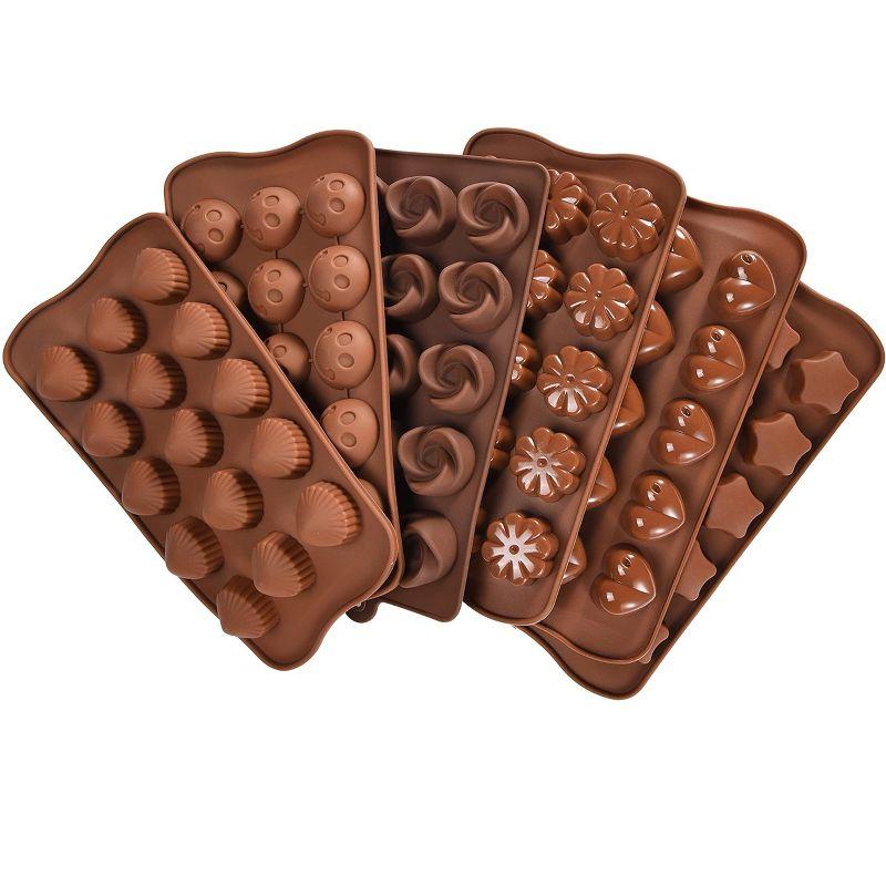 Kitchtic 6-Piece Silicone Non-stick Chocolate and Candy Molds Set