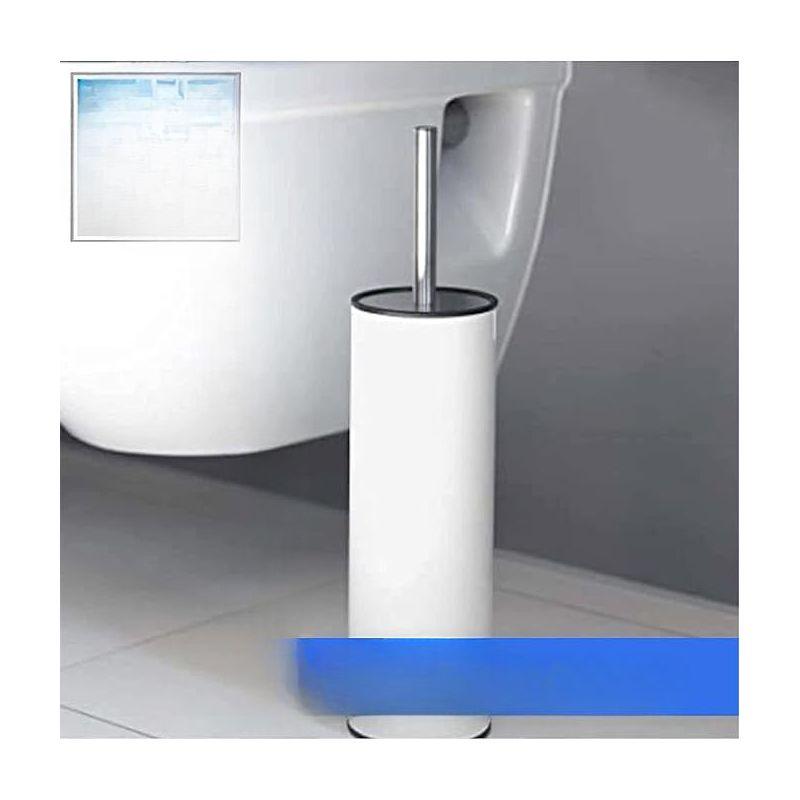 White Stainless Steel Toilet Brush with Holder and 3 Heads