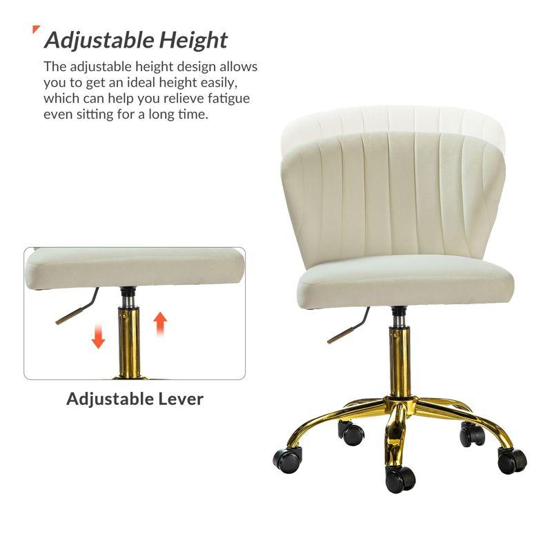 Ilia comtemperary wingback Task Chair Swivel Office Chair  with channel Tufted Back | Karat Home - IVORY