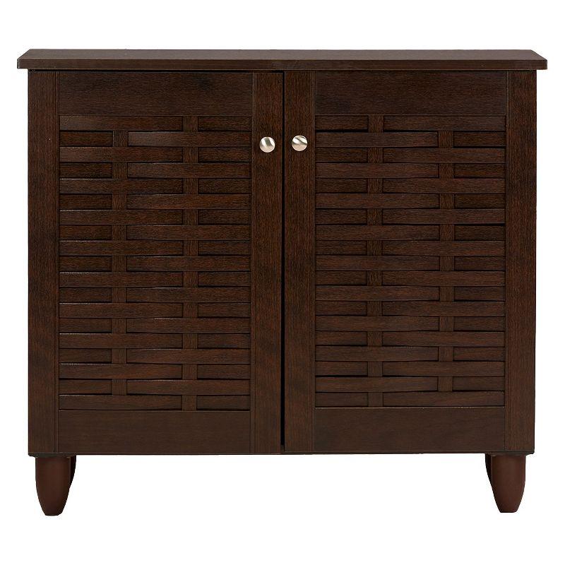 Winda Modern and Contemporary 2-Door Wooden Entryway Shoes Storage Cabinet: UPC 847321042728 - Baxton Studio