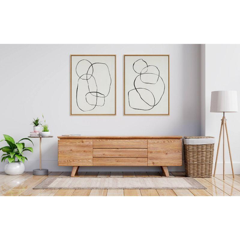 Kate & Laurel All Things Decor (Set of 2) 28"x38" Sylvie Going in Circles Framed Canvas Wall Arts by Teju Reval of SnazzyHues Natural