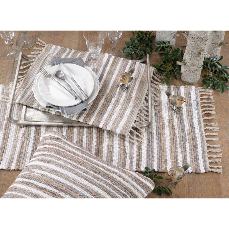 Natural Cotton Chindi Design Placemats, Set of 4