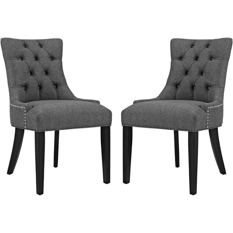 Modway Regent Dining Side Chair Fabric Set of 2 - Gray