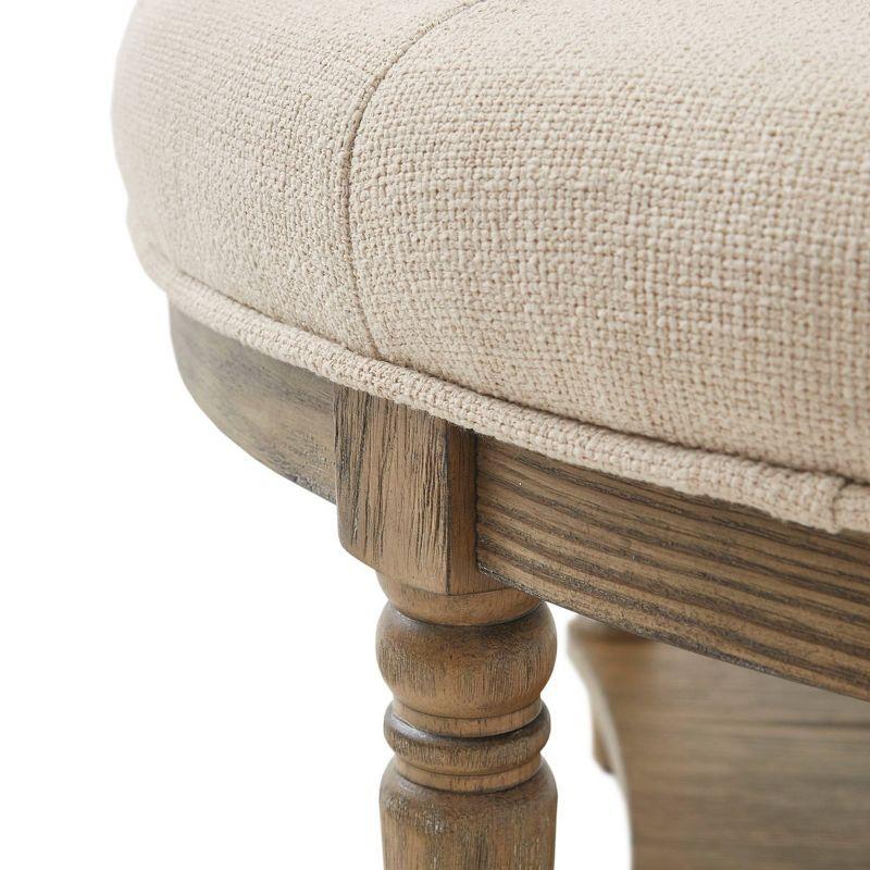 Martha Stewart Cedric Tufted Round Ottoman with Storage