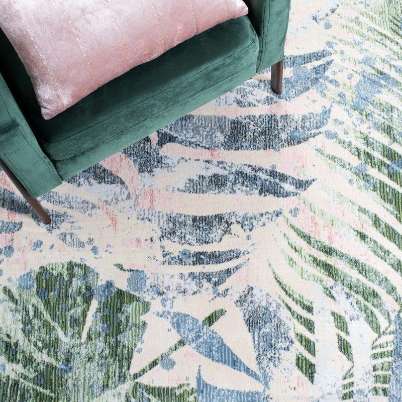 Lillian LLN382 Power Loomed Area Rug - Green/Blue - 5'3"x7'7" - Safavieh.