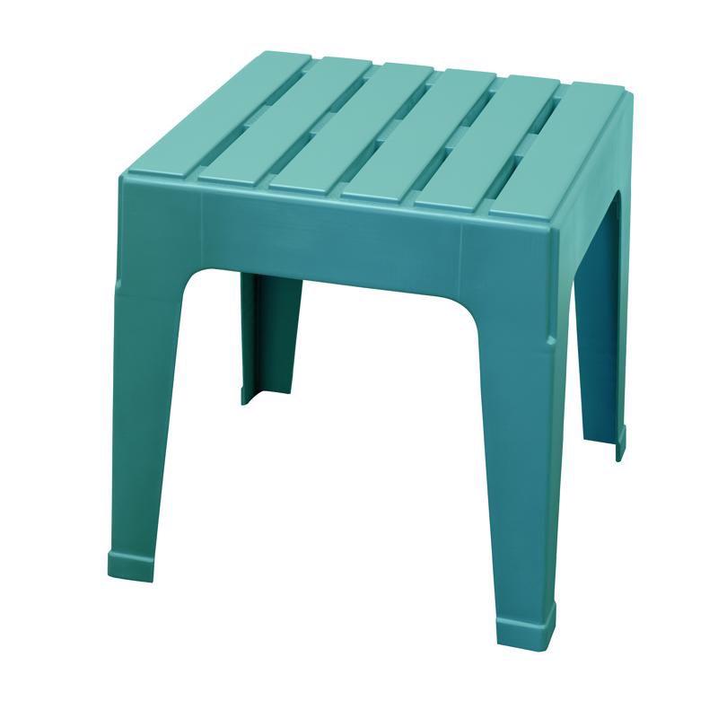 Big Easy Teal Square Resin Weather-Resistant Side Table