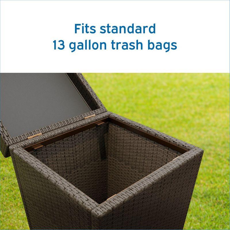 Nestl 35 Gallon Wicker Rattan Outdoor Trash Can