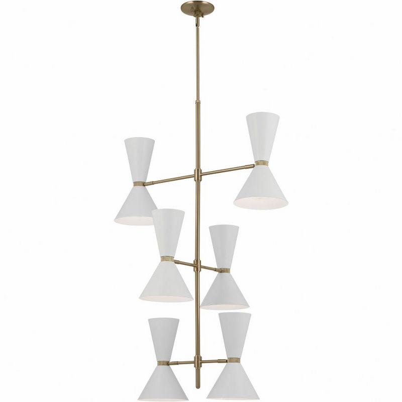 Phix 50 Inch 12 Light Champagne Bronze and White Metal Chandelier