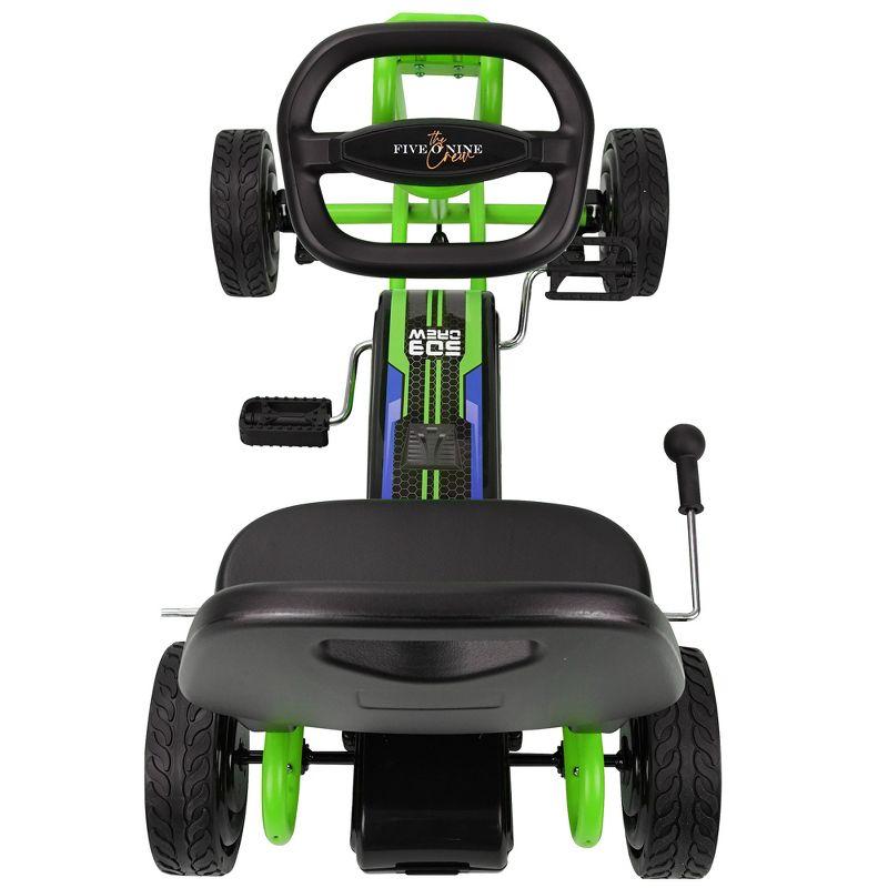 Rocket Pedal Go Kart W/ Ergonomic Adjustable Seat & Sharp Handling, Green