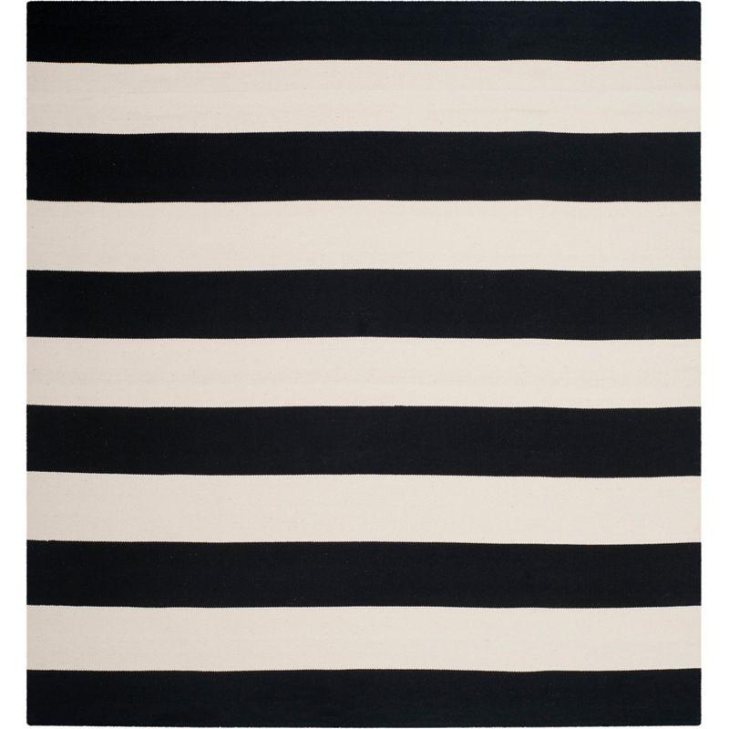 Montauk MTK712 Hand Woven Area Rug - Black/Ivory - 8'x8' - Safavieh.