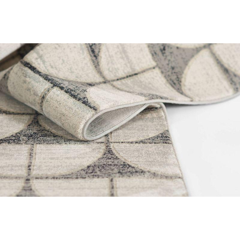 Momeni 5'1"x7'7" Edition Geometric Machine Loomed Area Rug Charcoal Gray: Indoor Low Pile Polyester Rectangle Rug