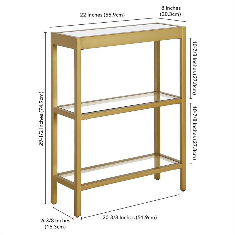 22 in. Brass Finish Console Table - Henn&Hart