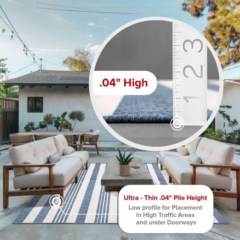 Nuloom Robin Striped 10x13 Indoor/Outdoor Area Rug for Living Room Patio Deck Front Porch Kitchen, Blue/Ivory