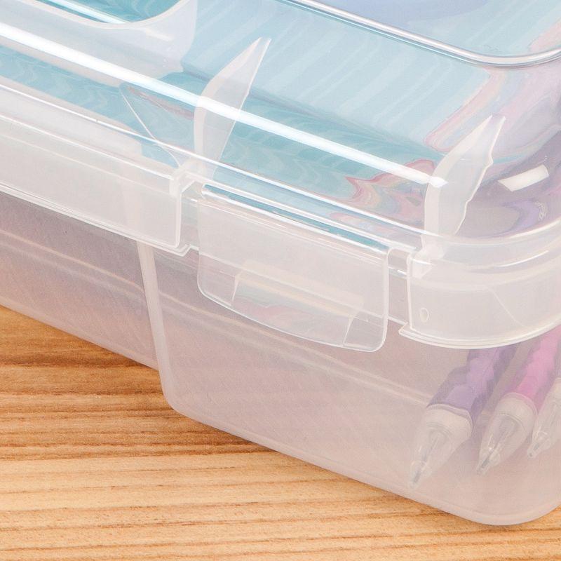 IRIS USA Paper Thick Portable Plastic Scrapbook Storage Cases with Built-in Handle