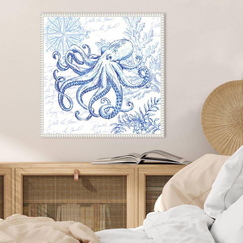 Amanti Art Coastal Sketchbook Octopus by Tre Sorelle Studios Framed Canvas Wall Art Print