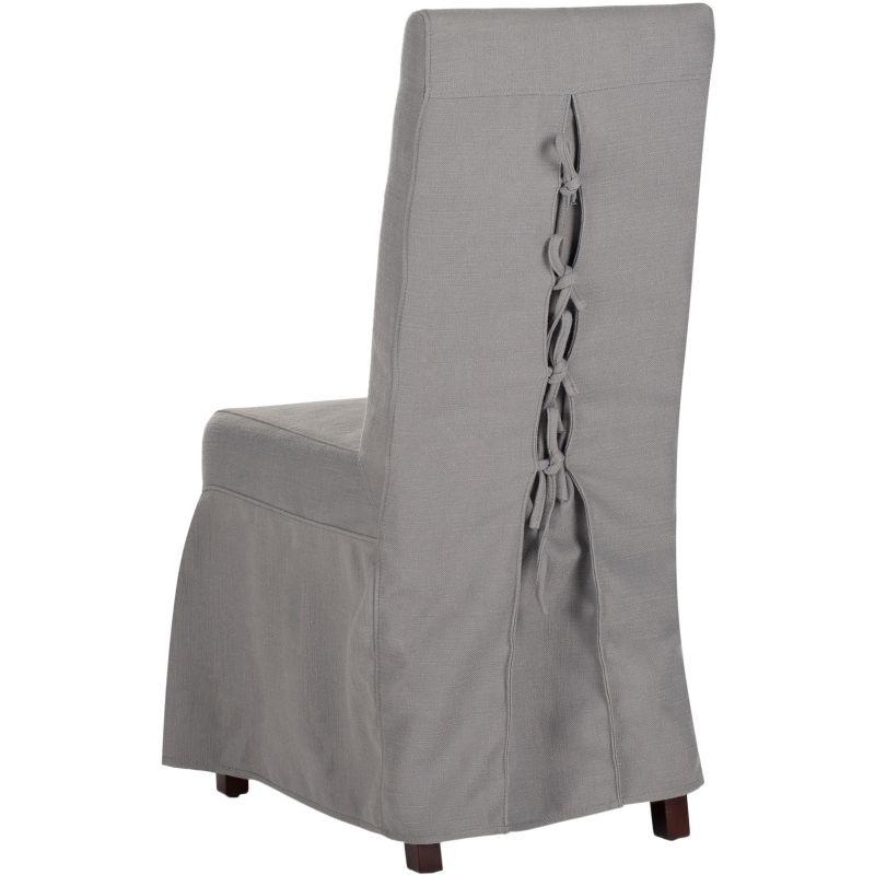 Adrianna Arctic Grey Slipcover Parsons Chair Set of 2