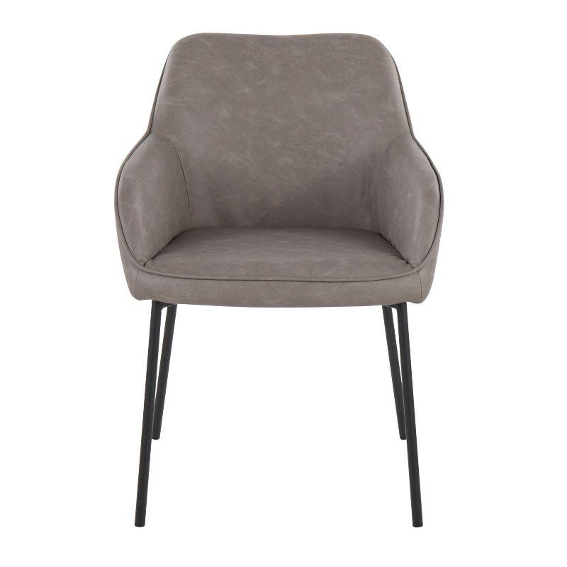 Set of 2 Daniella PU Leather/Steel Dining Chairs Black/Gray - LumiSource