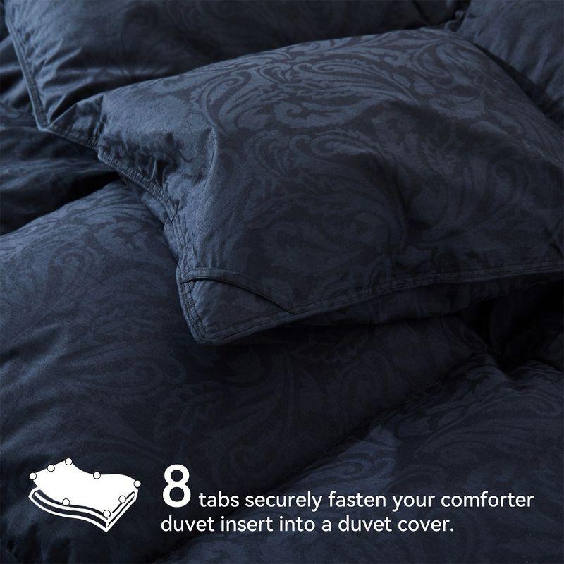 Peace Nest Medium Weight White Goose Down Duvet Comforter Insert, Twin, Paisley Black