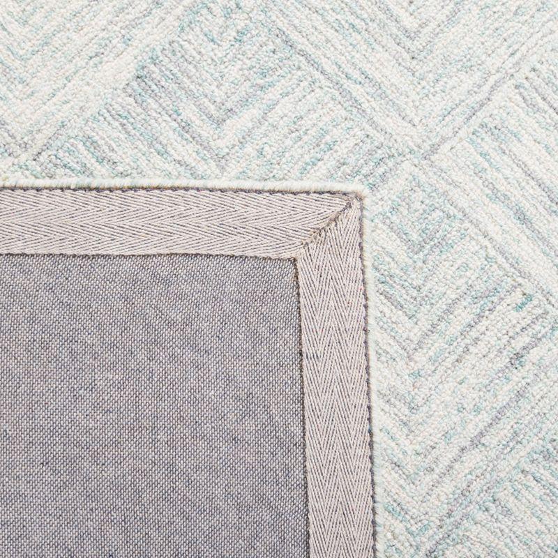 Abstract ABT428 Handmade Indoor Area Rug - Grey/Turquoise - 4'x6' - Safavieh