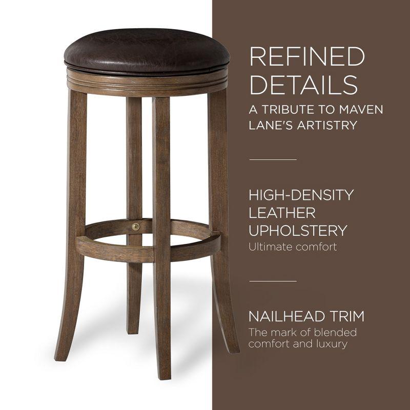 Maven Lane Eva Bar Stool with Vegan Leather Upholstery