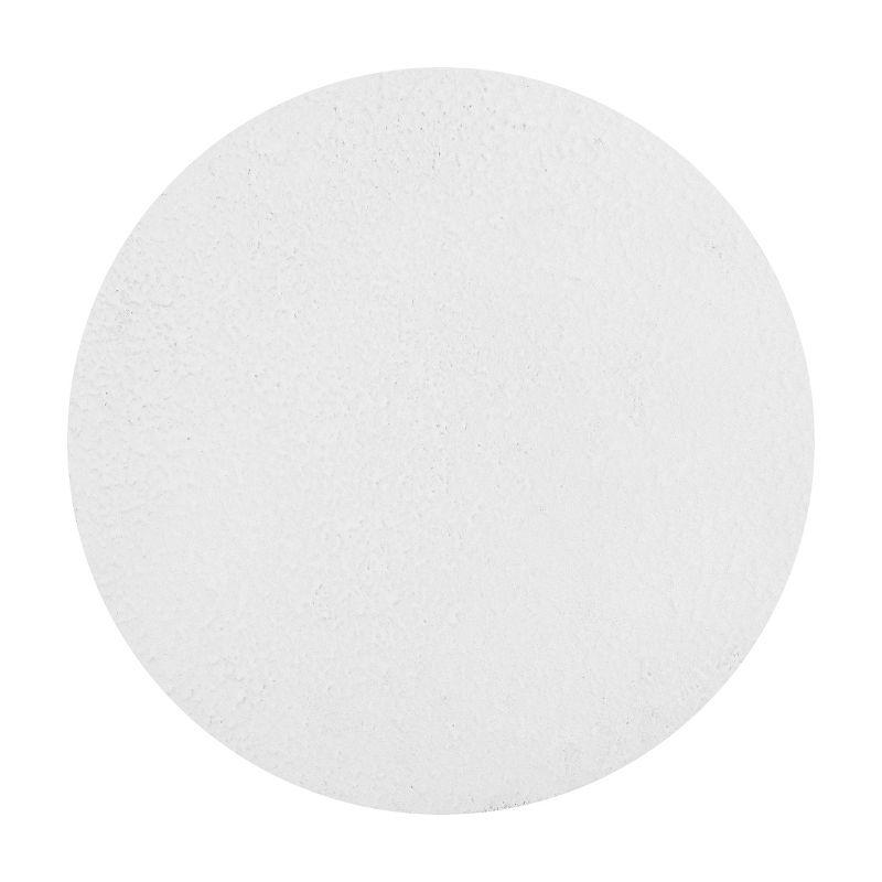 Hollie 18" Minimalist Modern Drum Accent Table Pedestal, White Frosted - JONATHAN Y