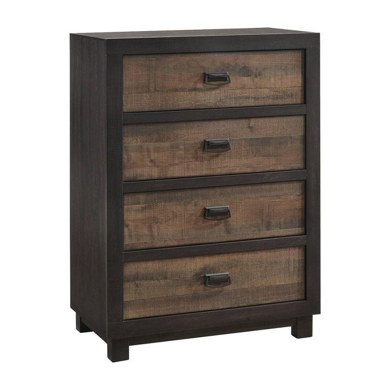 Harrison Rustic Brown 4-Drawer Chest with Felt Lined Top