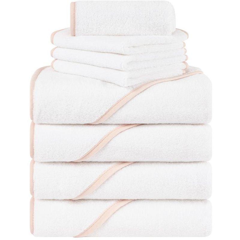 American Soft Linen Turkish Baby Toddler Hooded Bath Towel Set, 100% Cotton Soft Fluffy Baby Toddler Hooded After Shower Towels