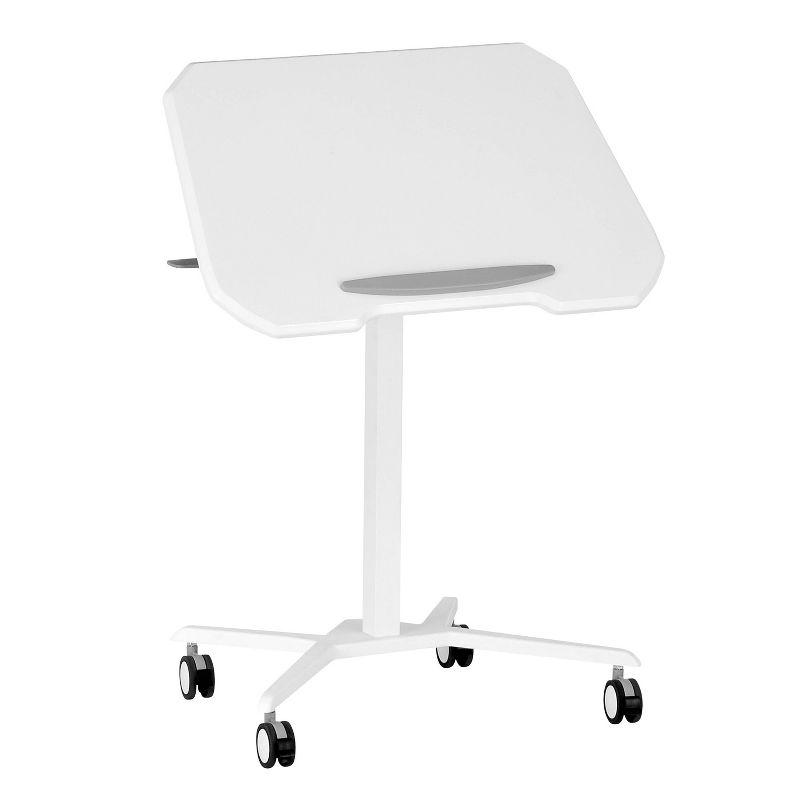 Sit To Stand Mobile Laptop Computer Stand with Height Adjustable White - Techni Mobili