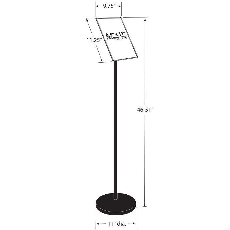 Black Plastic Floor-Standing Sign Holder with Swivel Frame