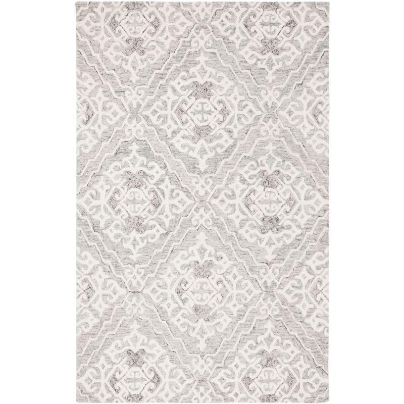 Micro-Loop MLP905 Hand Tufted Area Rug - Grey/Ivory - 4'x6' - Safavieh.